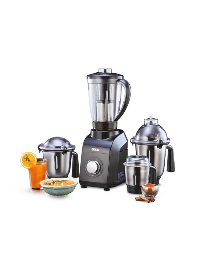 USHA 1200W TurboX Mixer Grinder | Faster and finer grinding | 100% Copper motor for long life, durability | 4 Stainless Steel Jars With Fruit Filter | 24000 rpm | 90 minutes continuous run time - Image 1